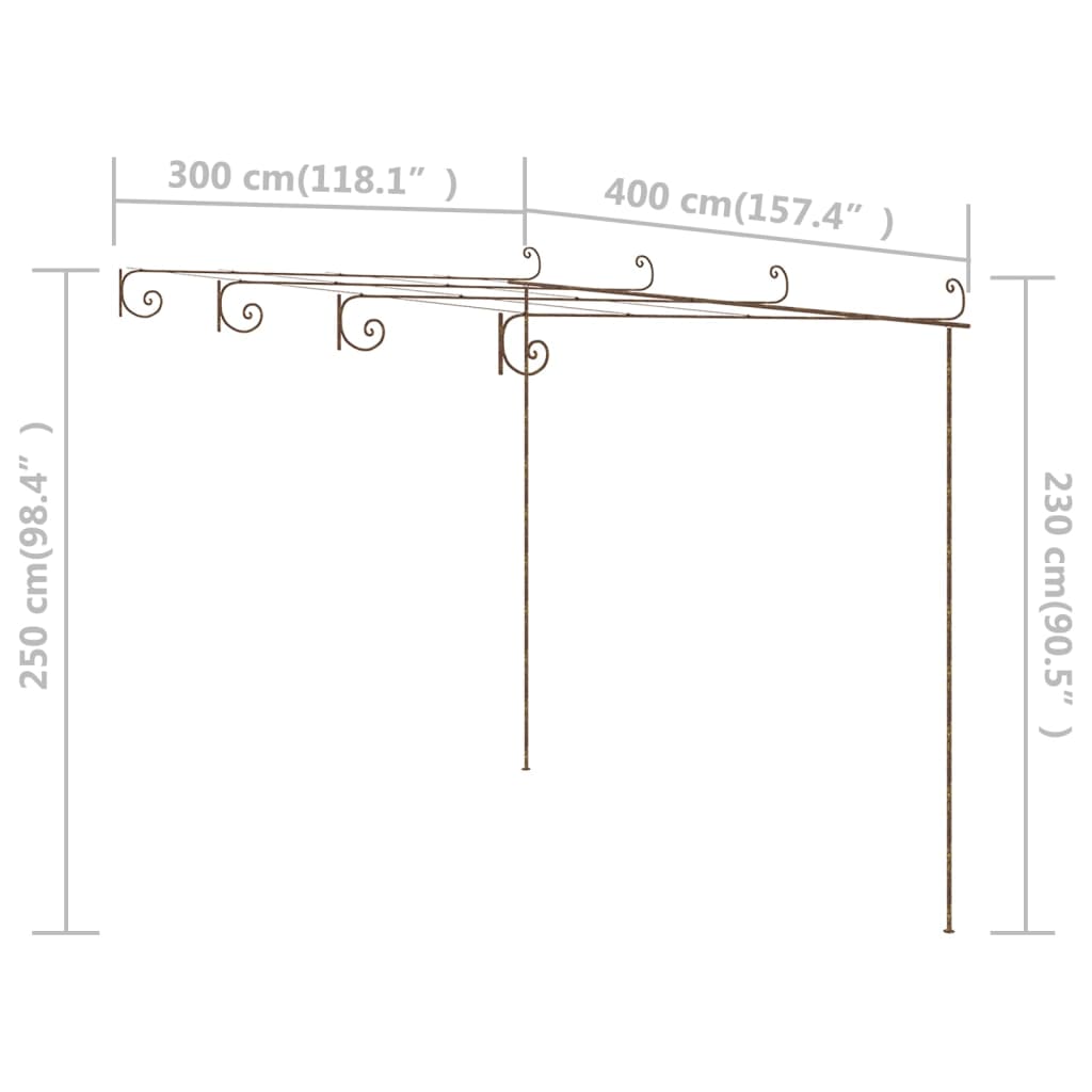 vidaXL Pergolă de grădină, maro antic, 4x3x2,5 m, fier vidaXL Pergolă de grădină, maro antic, 4x3x2,5 m, fier