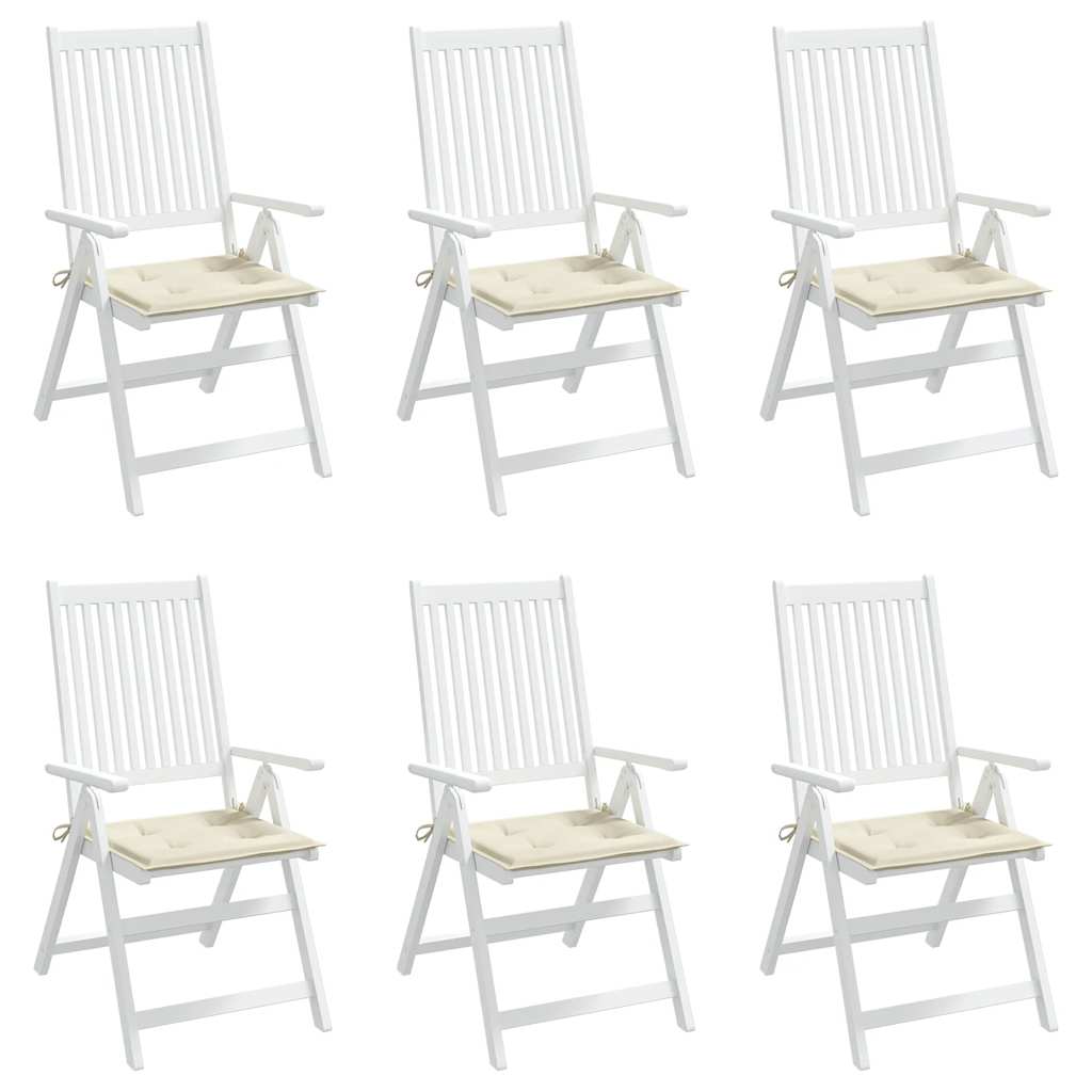 vidaXL Perne scaune grădină 6 buc. crem 40x40x4 cm țesătură Oxford vidaXL Perne scaune grădină 6 buc. crem 40x40x4 cm țesătură Oxford