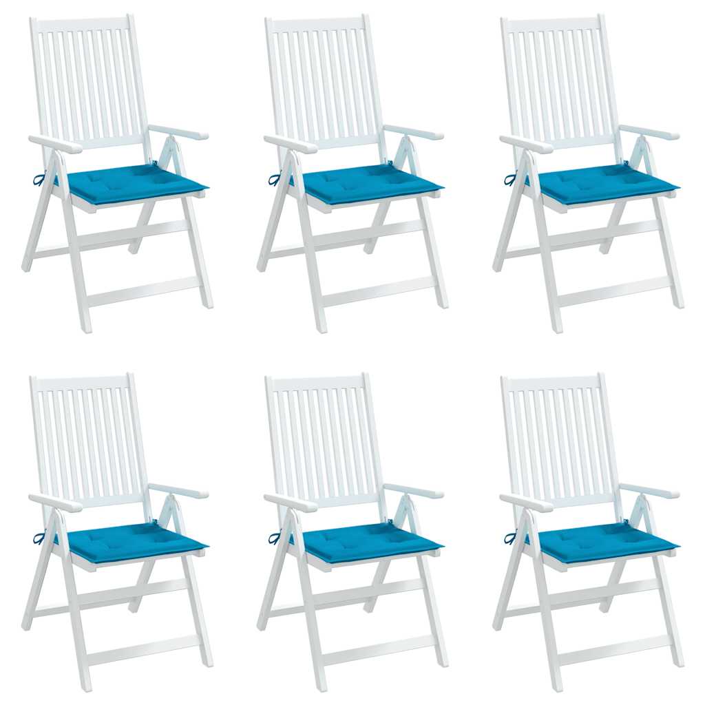 vidaXL Perne scaune grădină 6 buc. albastru 40x40x3 cm țesătură Oxford vidaXL Perne scaune grădină 6 buc. albastru 40x40x3 cm țesătură Oxford