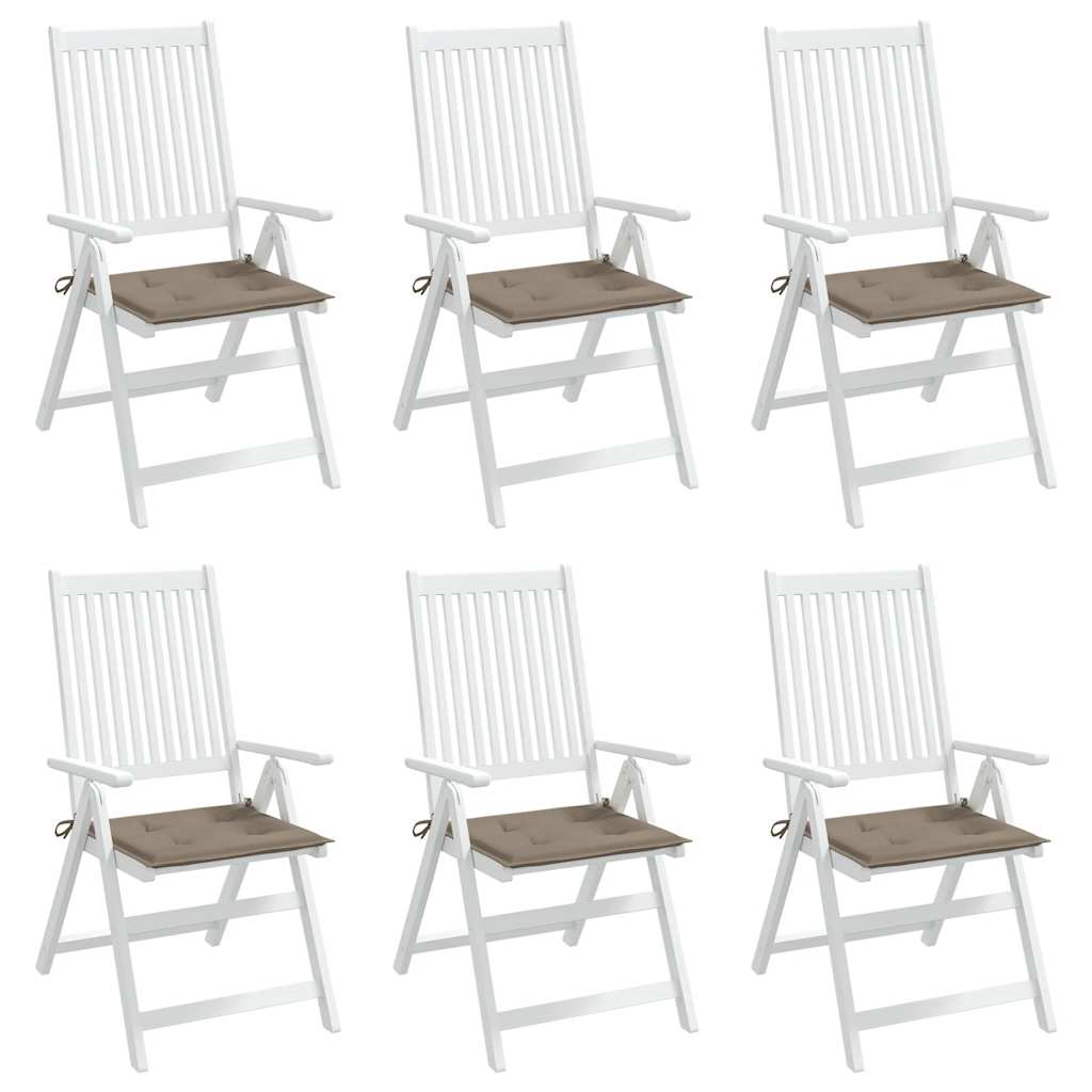 vidaXL Perne scaune grădină 6 buc. gri taupe 40x40x4cm țesătură Oxford vidaXL Perne scaune grădină 6 buc. gri taupe 40x40x4cm țesătură Oxford