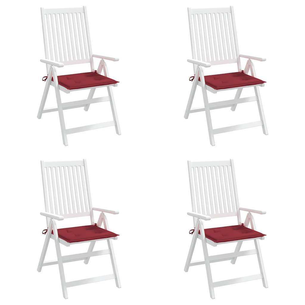 vidaXL Perne scaune grădină 4 buc. roșu vin 40x40x4 cm țesătură Oxford vidaXL Perne scaune grădină 4 buc. roșu vin 40x40x4 cm țesătură Oxford