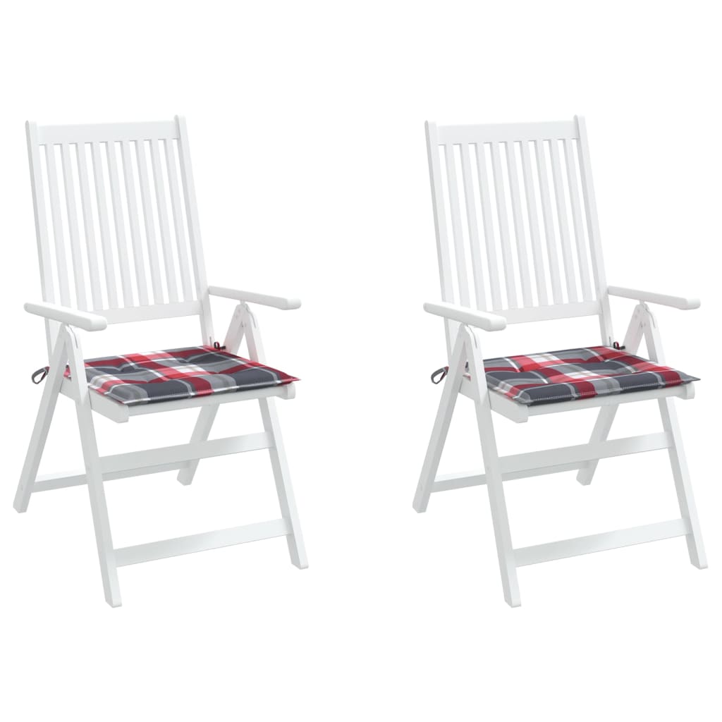 vidaXL Perne de scaun model carouri, 2 buc., 40x40x3 cm, textil Oxford vidaXL Perne de scaun model carouri, 2 buc., 40x40x3 cm, textil Oxford