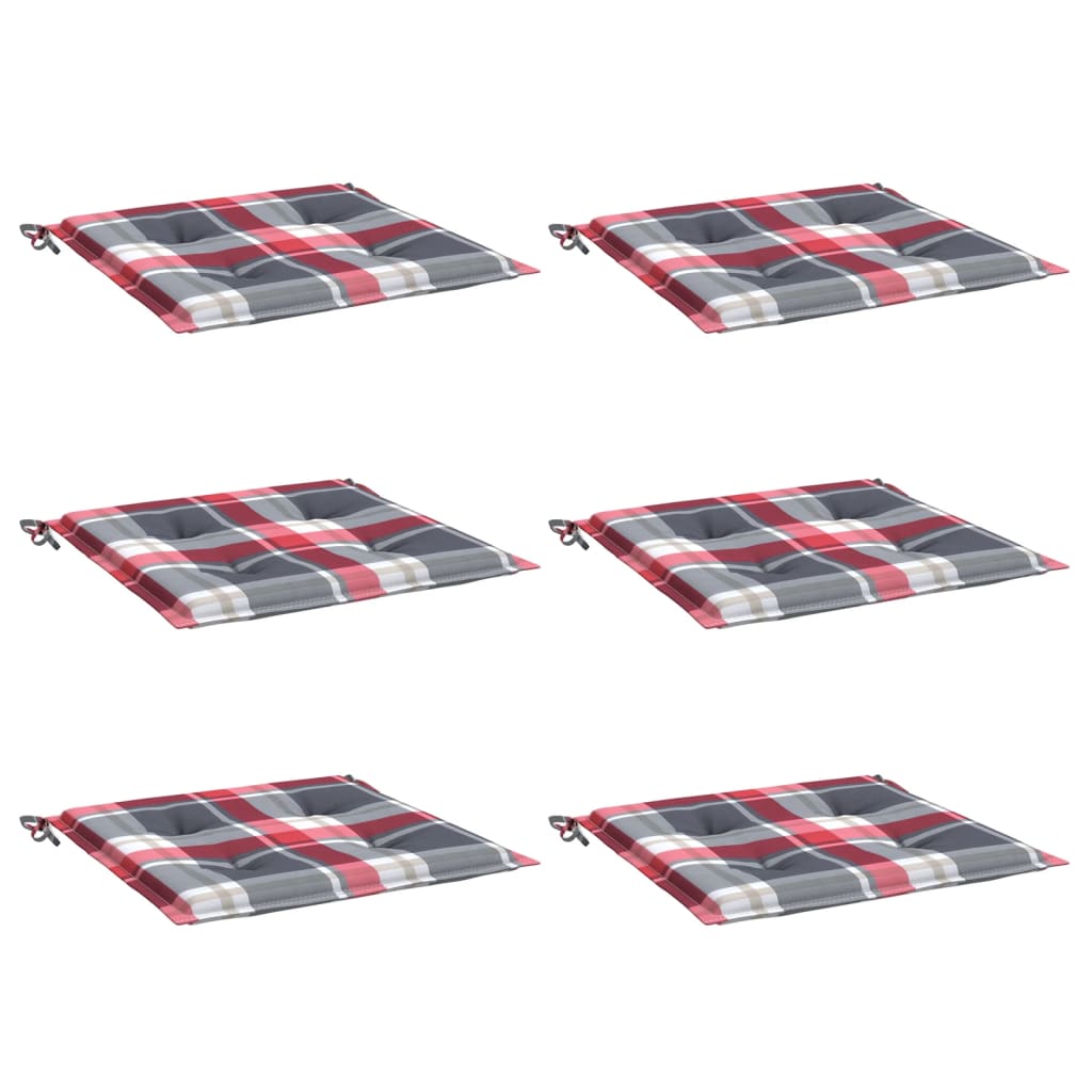 vidaXL Perne de scaun model carouri, 6 buc., 40x40x4 cm, textil Oxford