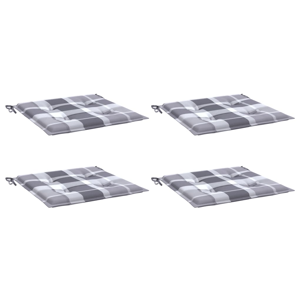 vidaXL Perne de scaun, carouri gri, 4 buc., 40x40x3 cm, textil Oxford vidaXL Perne de scaun, carouri gri, 4 buc., 40x40x3 cm, textil Oxford