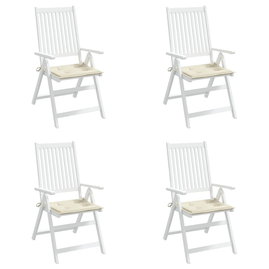 vidaXL Perne scaune de grădină 4 buc. crem 50x50x3 cm țesătură Oxford vidaXL Perne scaune de grădină 4 buc. crem 50x50x3 cm țesătură Oxford