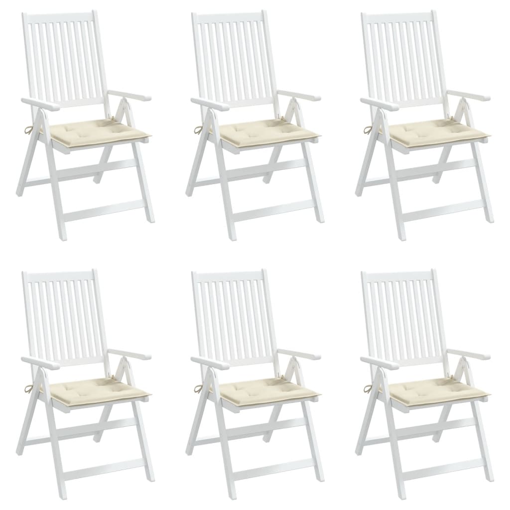 vidaXL Perne scaune de grădină 6 buc. crem 50x50x3 cm țesătură Oxford vidaXL Perne scaune de grădină 6 buc. crem 50x50x3 cm țesătură Oxford