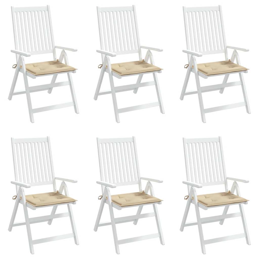 vidaXL Perne scaune de grădină 6 buc bej 50x50x4 cm țesătură Oxford vidaXL Perne scaune de grădină 6 buc bej 50x50x4 cm țesătură Oxford