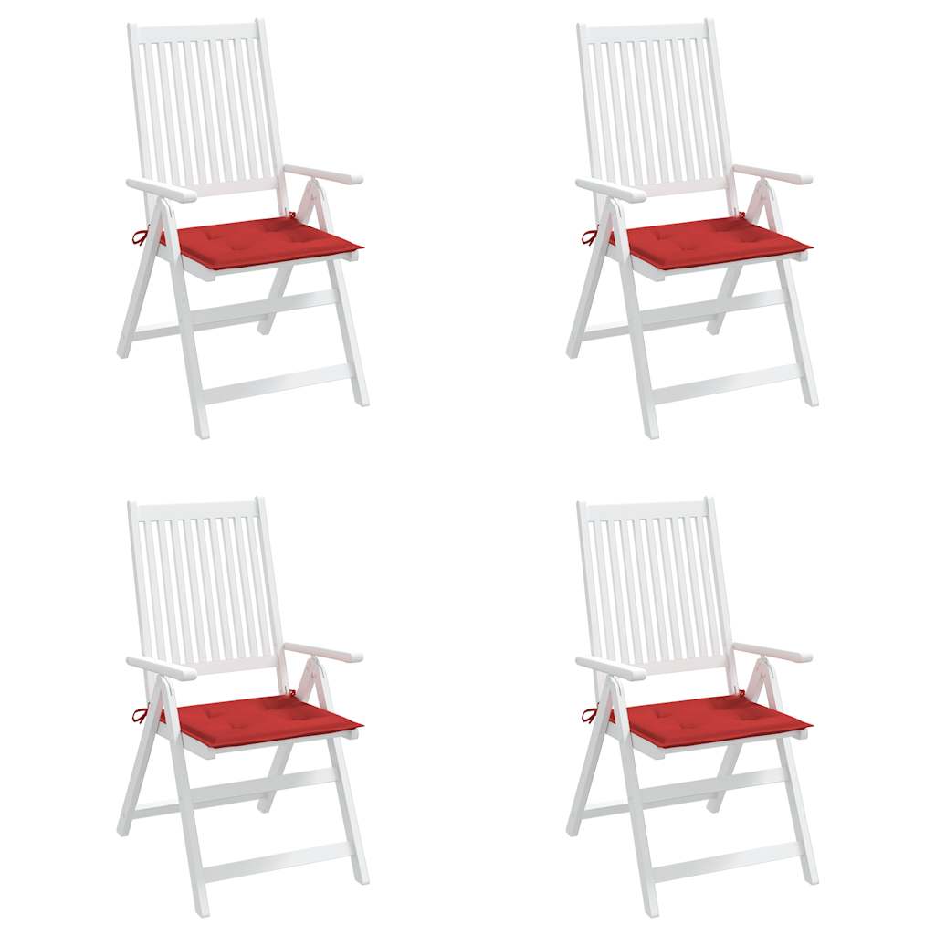 vidaXL Perne scaune de grădină 4 buc. roșu 50x50x4 cm țesătură Oxford vidaXL Perne scaune de grădină 4 buc. roșu 50x50x4 cm țesătură Oxford