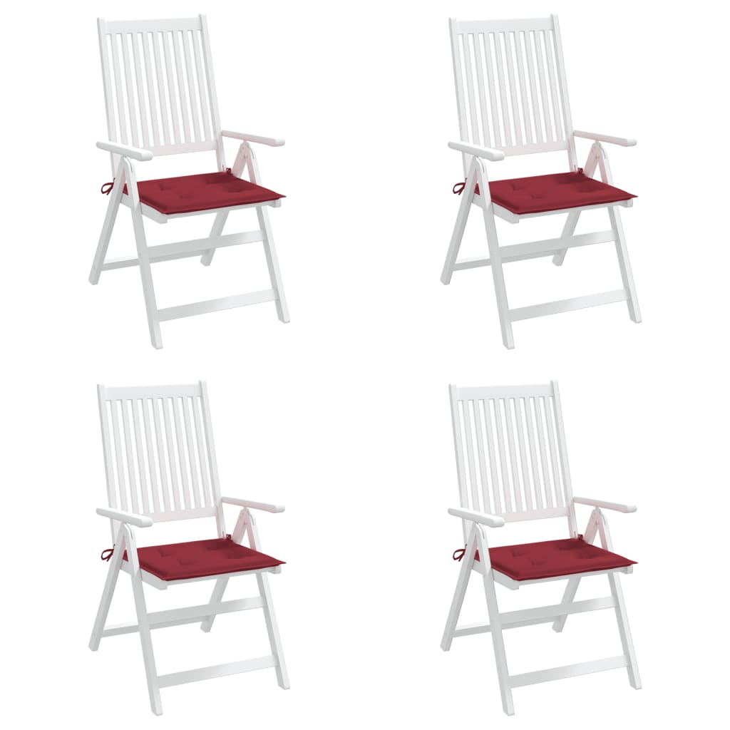 vidaXL Perne scaune grădină 4 buc. roșu vin 50x50x3 cm țesătură Oxford vidaXL Perne scaune grădină 4 buc. roșu vin 50x50x3 cm țesătură Oxford