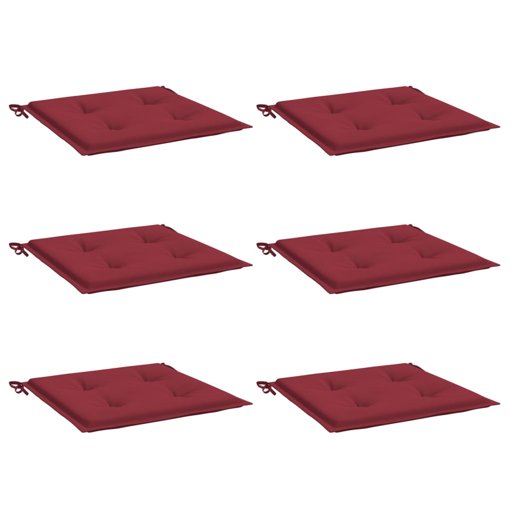 vidaXL Perne scaune grădină 6 buc. roșu vin 50x50x3 cm țesătură Oxford vidaXL Perne scaune grădină 6 buc. roșu vin 50x50x3 cm țesătură Oxford