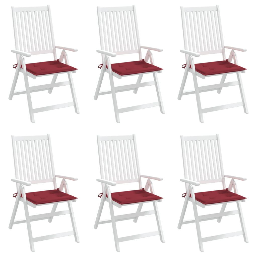 vidaXL Perne scaune grădină 6 buc. roșu vin 50x50x3 cm țesătură Oxford vidaXL Perne scaune grădină 6 buc. roșu vin 50x50x3 cm țesătură Oxford