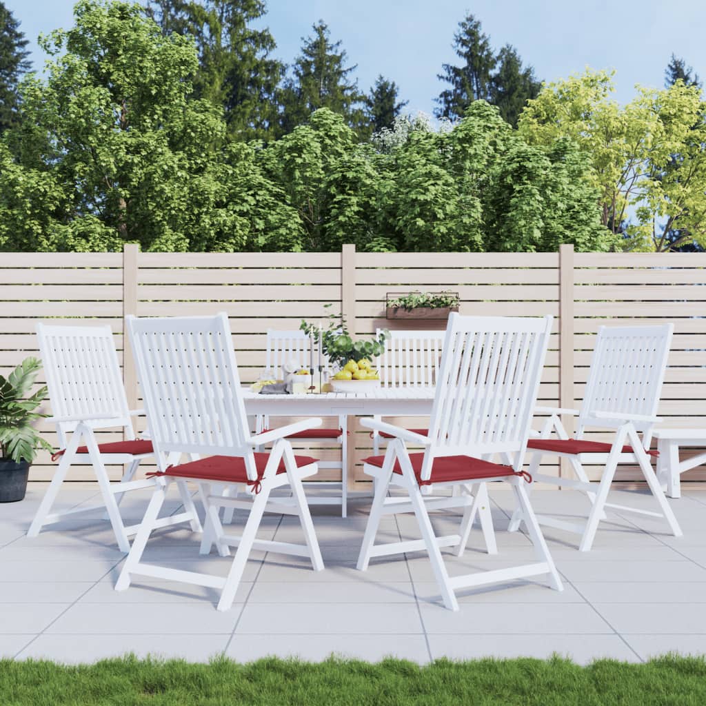 vidaXL Perne scaune grădină 6 buc. roșu vin 50x50x3 cm țesătură Oxford vidaXL Perne scaune grădină 6 buc. roșu vin 50x50x3 cm țesătură Oxford