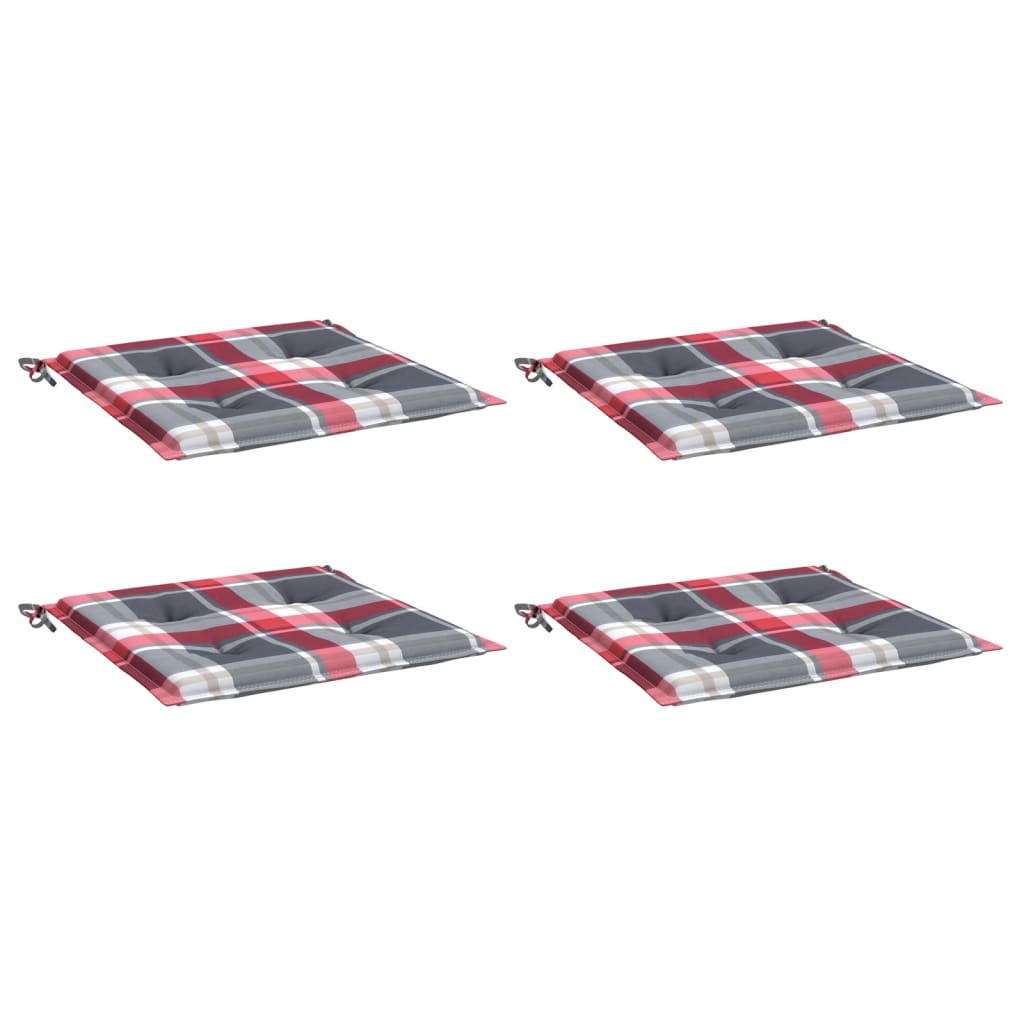 vidaXL Perne de scaun carouri roșii, 4 buc., 50x50x3 cm, textil Oxford vidaXL Perne de scaun carouri roșii, 4 buc., 50x50x3 cm, textil Oxford