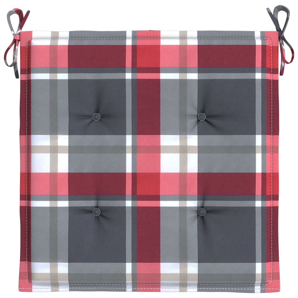 vidaXL Perne de scaun carouri roșii, 4 buc., 50x50x3 cm, textil Oxford vidaXL Perne de scaun carouri roșii, 4 buc., 50x50x3 cm, textil Oxford