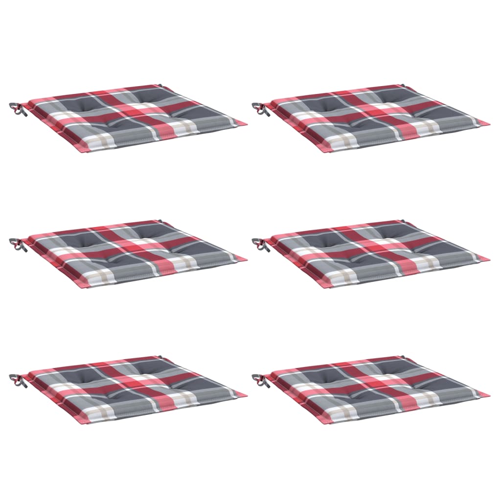 vidaXL Perne de scaun carouri roșii, 6 buc., 50x50x3 cm, textil Oxford vidaXL Perne de scaun carouri roșii, 6 buc., 50x50x3 cm, textil Oxford