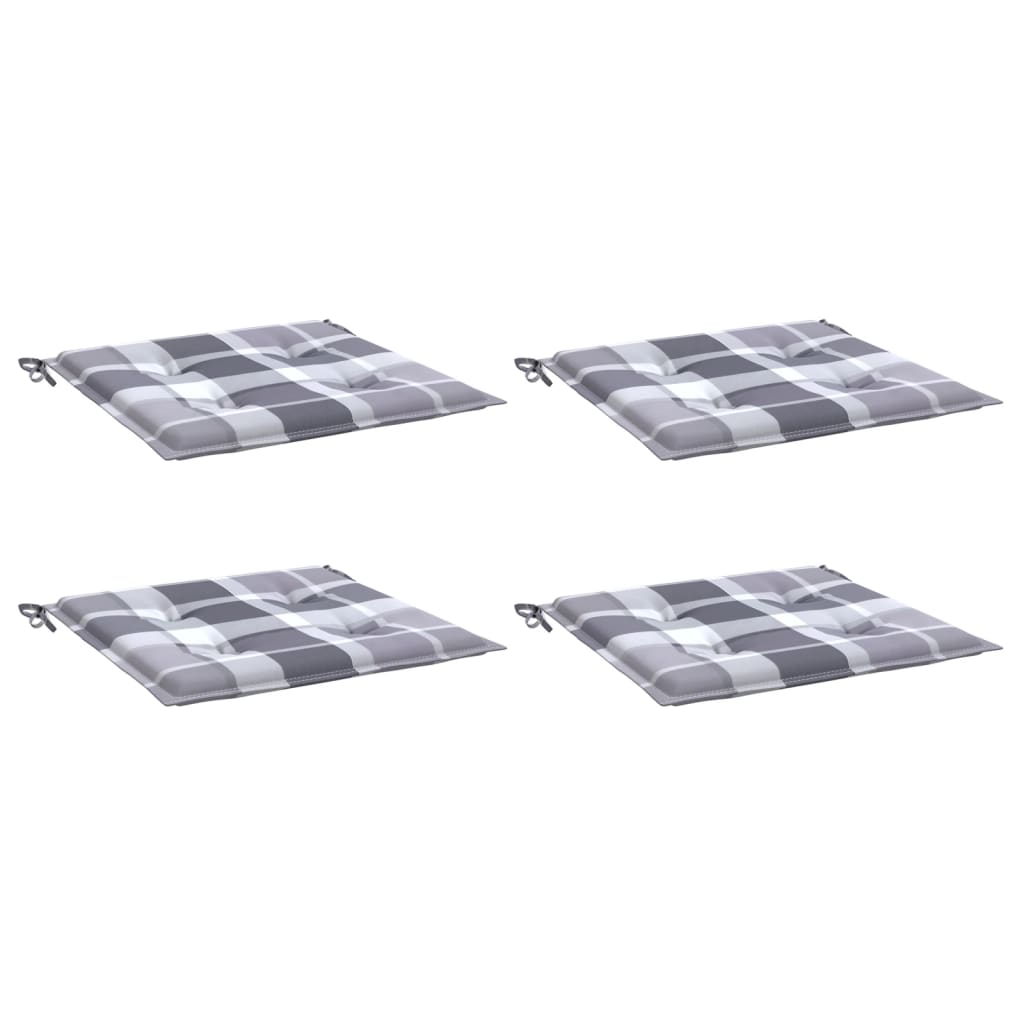 vidaXL Perne de scaun, carouri gri, 4 buc., 50x50x3 cm, textil Oxford vidaXL Perne de scaun, carouri gri, 4 buc., 50x50x3 cm, textil Oxford
