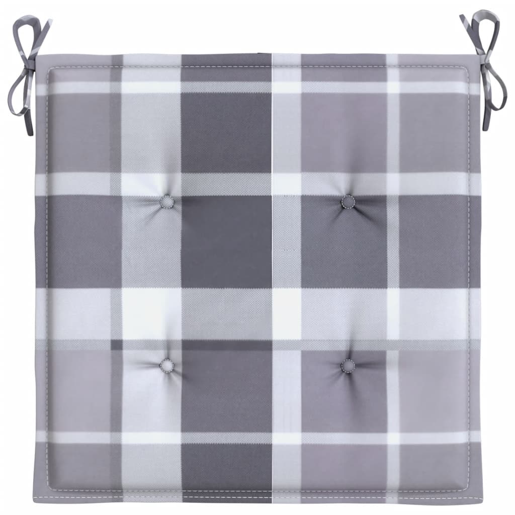 vidaXL Perne de scaun, carouri gri, 6 buc., 50x50x3 cm, textil Oxford