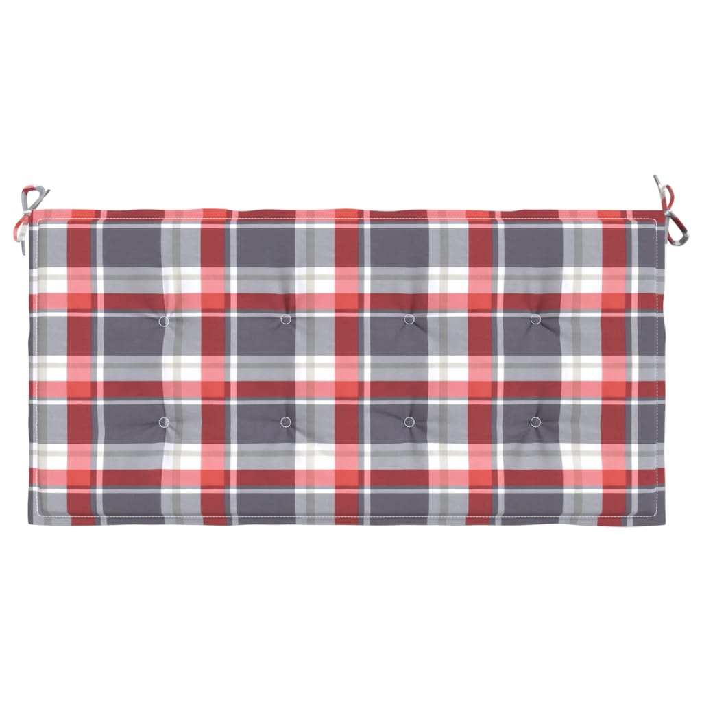vidaXL Pernă bancă de grădină, roșu carouri, 100x50x3cm, textil Oxford