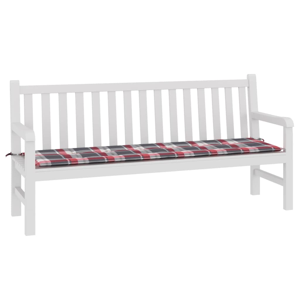 vidaXL Pernă bancă de grădină, roșu carouri, 180x50x3cm, textil Oxford