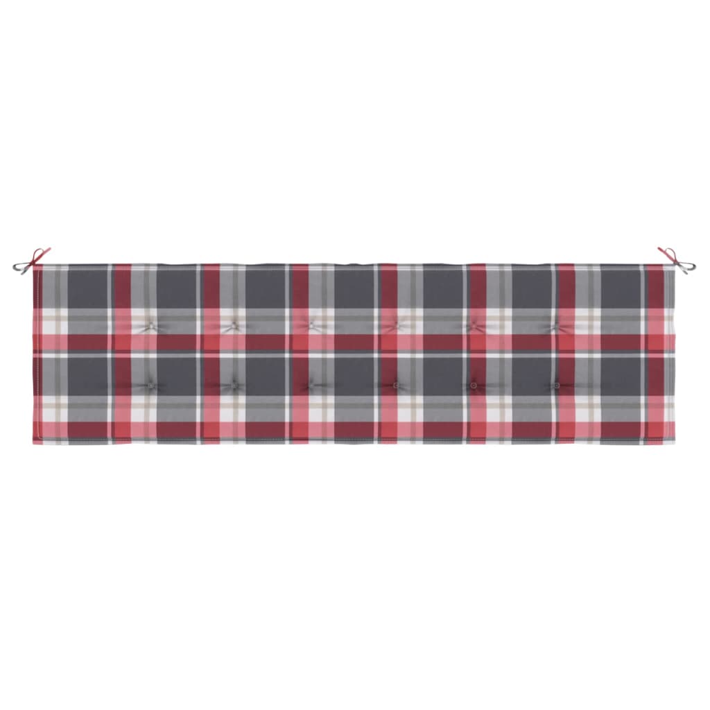 vidaXL Pernă bancă de grădină, roșu carouri, 180x50x3cm, textil Oxford