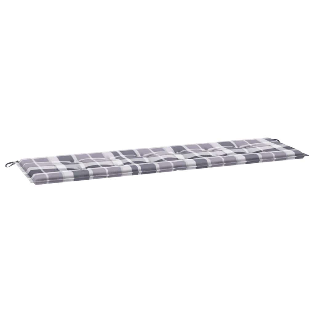 vidaXL Pernă bancă de grădină, gri carouri, 180x50x4 cm, textil Oxford