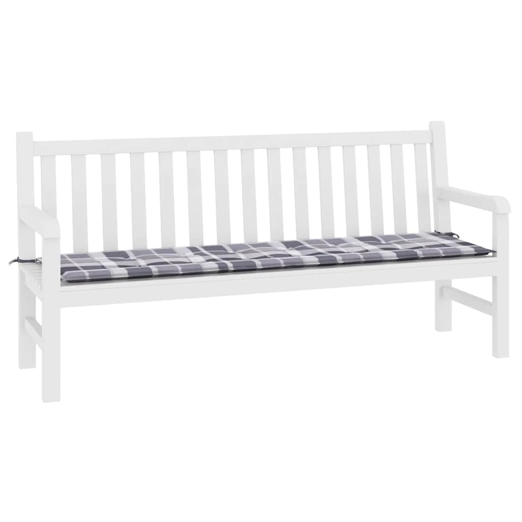 vidaXL Pernă bancă de grădină, gri carouri, 180x50x4 cm, textil Oxford