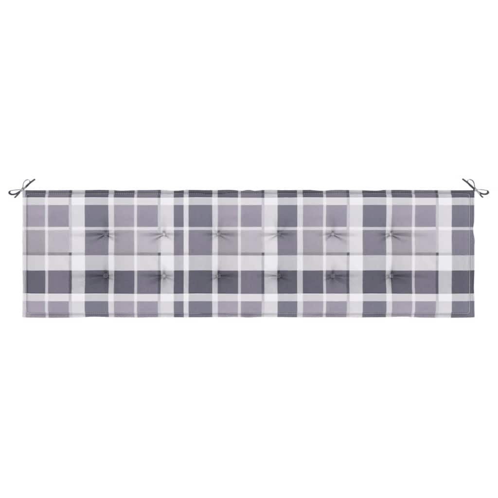 vidaXL Pernă bancă de grădină, gri carouri, 180x50x4 cm, textil Oxford
