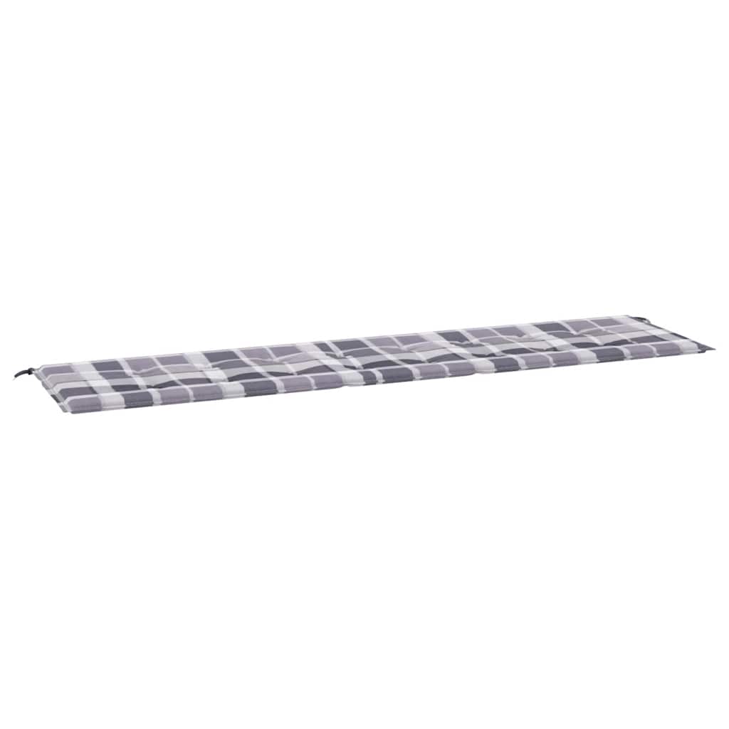 vidaXL Pernă bancă de grădină, gri carouri, 200x50x4cm, textil Oxford