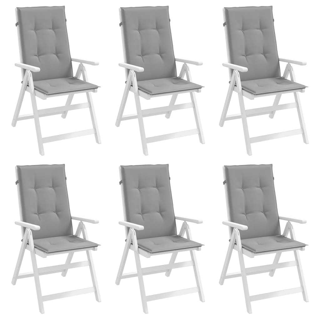 vidaXL Perne scaun cu spătar înalt, 6 buc., gri, 120x50x3 cm, textil vidaXL Perne scaun cu spătar înalt, 6 buc., gri, 120x50x3 cm, textil