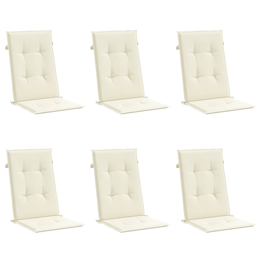 vidaXL Perne scaun cu spătar înalt, 6 buc., crem, 120x50x3 cm, textil vidaXL Perne scaun cu spătar înalt, 6 buc., crem, 120x50x3 cm, textil