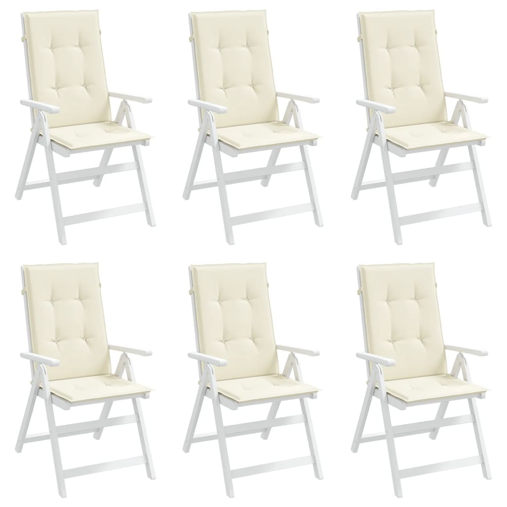 vidaXL Perne scaun cu spătar înalt, 6 buc., crem, 120x50x3 cm, textil vidaXL Perne scaun cu spătar înalt, 6 buc., crem, 120x50x3 cm, textil
