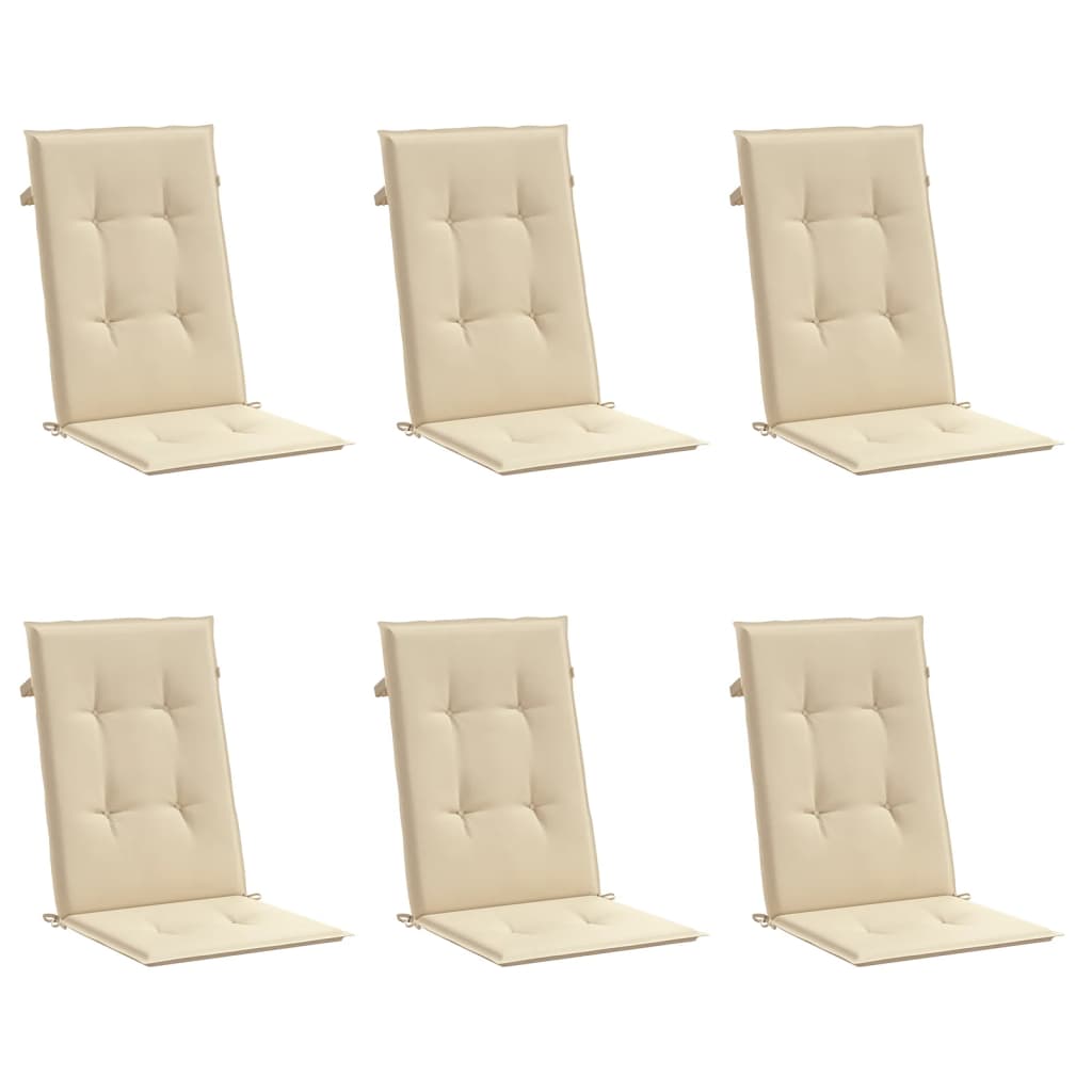 vidaXL Perne scaun spătar înalt, 6 buc., bej, 120x50x3 cm, textil vidaXL Perne scaun spătar înalt, 6 buc., bej, 120x50x3 cm, textil