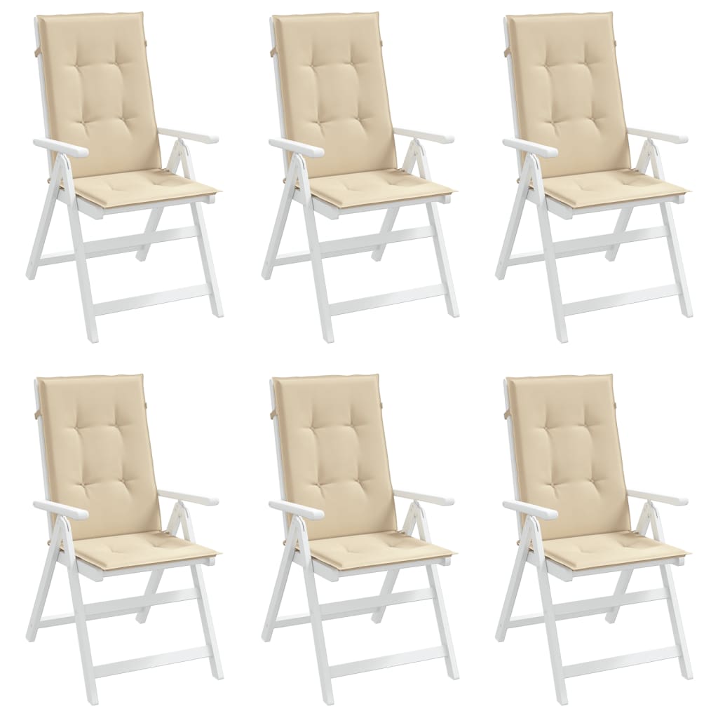 vidaXL Perne scaun spătar înalt, 6 buc., bej, 120x50x3 cm, textil vidaXL Perne scaun spătar înalt, 6 buc., bej, 120x50x3 cm, textil