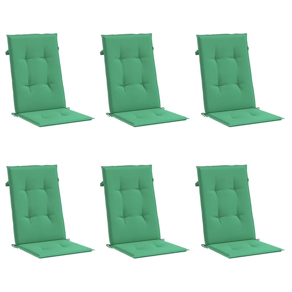 vidaXL Perne scaun cu spătar înalt, 6 buc., verde, 120x50x3 cm, textil vidaXL Perne scaun cu spătar înalt, 6 buc., verde, 120x50x3 cm, textil