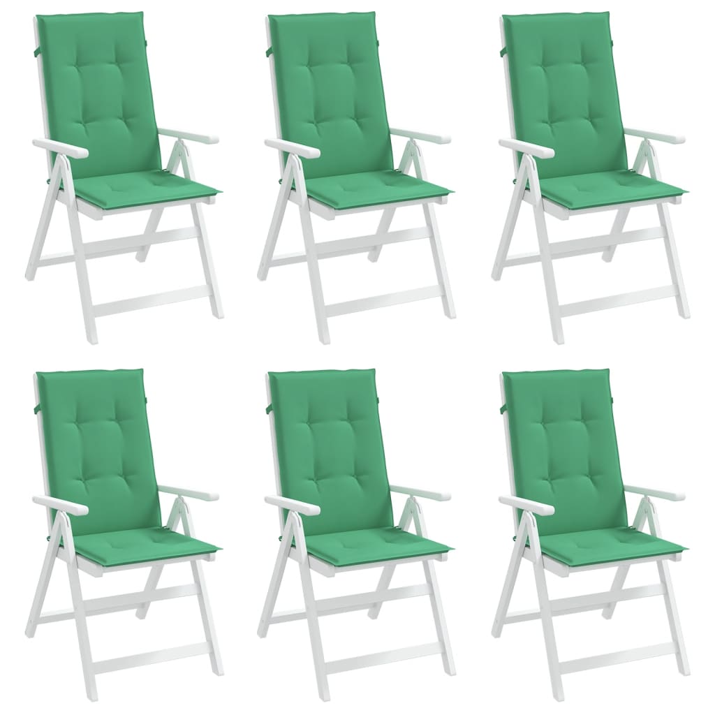 vidaXL Perne scaun cu spătar înalt, 6 buc., verde, 120x50x3 cm, textil vidaXL Perne scaun cu spătar înalt, 6 buc., verde, 120x50x3 cm, textil