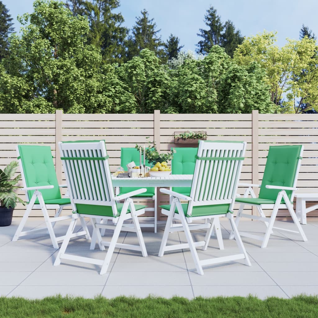 vidaXL Perne scaun cu spătar înalt, 6 buc., verde, 120x50x3 cm, textil vidaXL Perne scaun cu spătar înalt, 6 buc., verde, 120x50x3 cm, textil