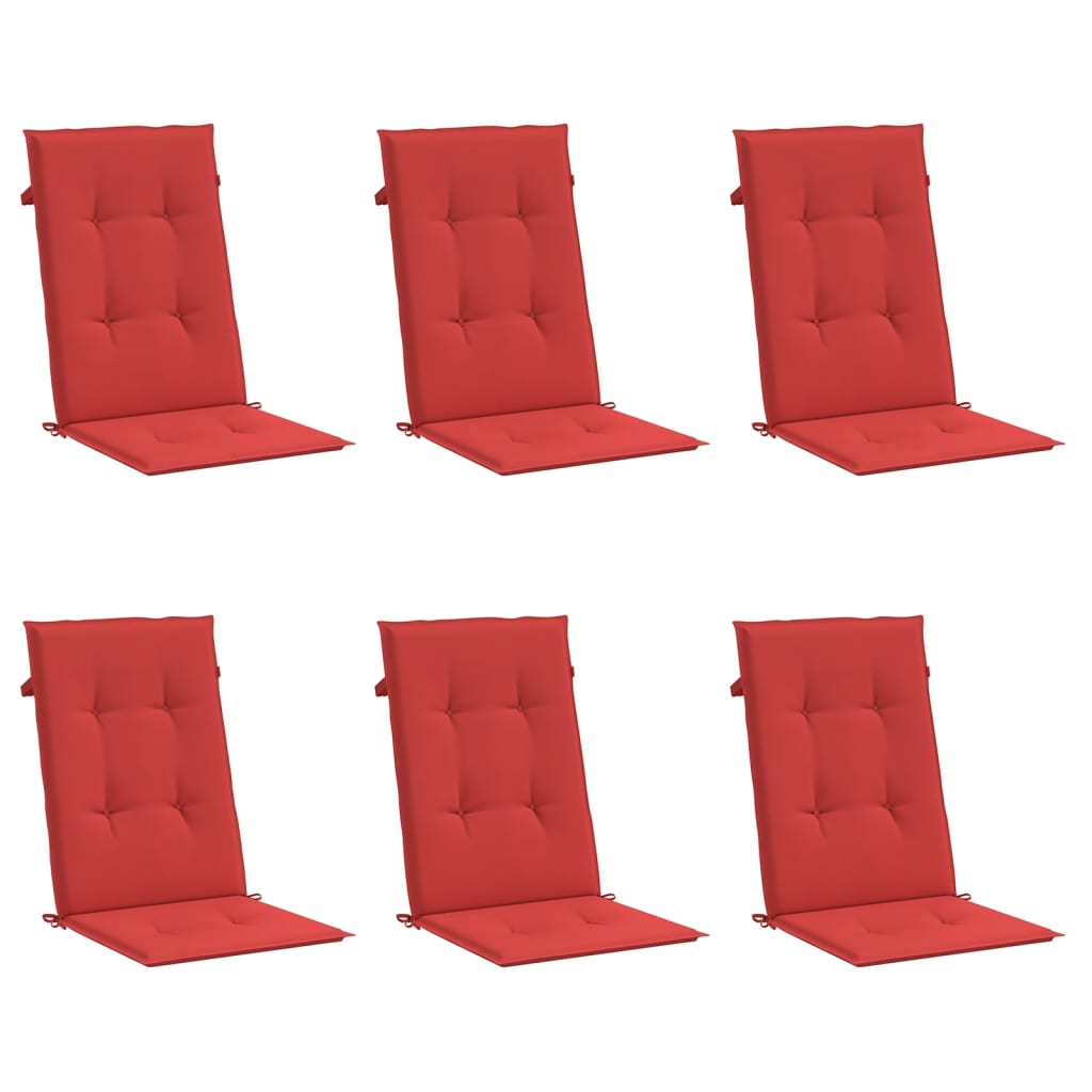 vidaXL Perne scaun cu spătar înalt, 6 buc., roșu, 120x50x3 cm, textil vidaXL Perne scaun cu spătar înalt, 6 buc., roșu, 120x50x3 cm, textil