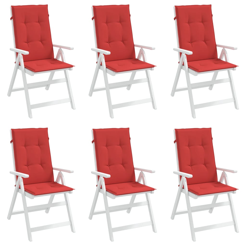 vidaXL Perne scaun cu spătar înalt, 6 buc., roșu, 120x50x3 cm, textil vidaXL Perne scaun cu spătar înalt, 6 buc., roșu, 120x50x3 cm, textil