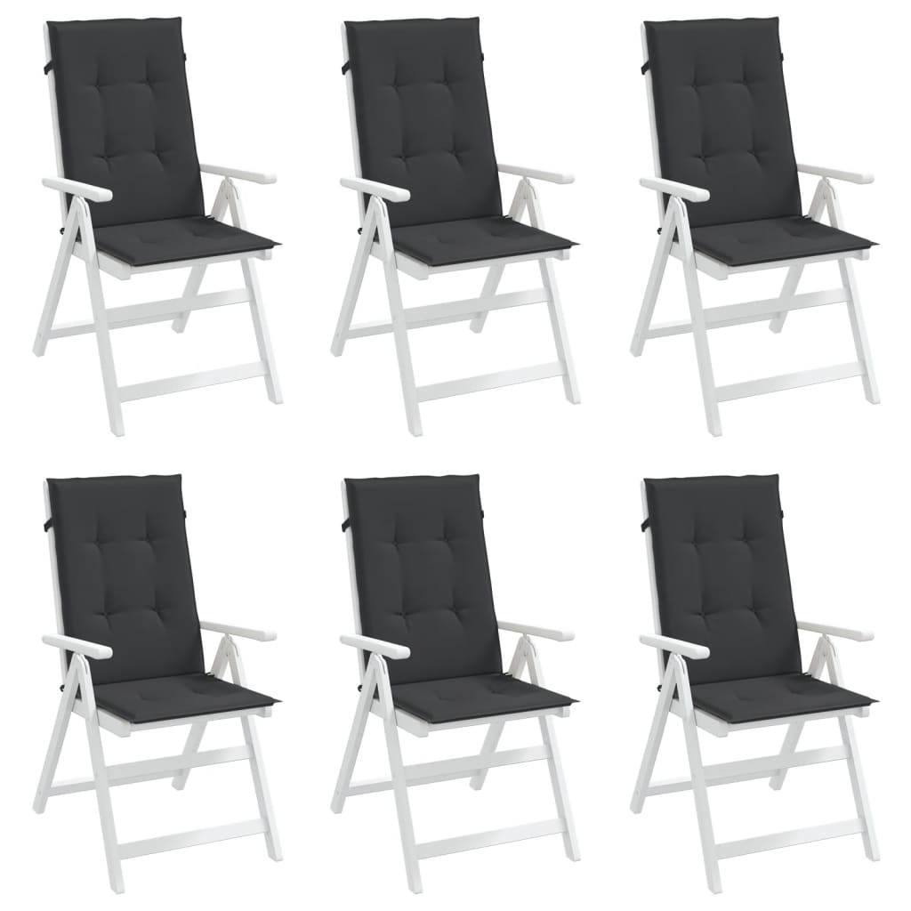 vidaXL Perne scaun spătar înalt, 6 buc., negru, 120x50x3 cm, textil vidaXL Perne scaun spătar înalt, 6 buc., negru, 120x50x3 cm, textil