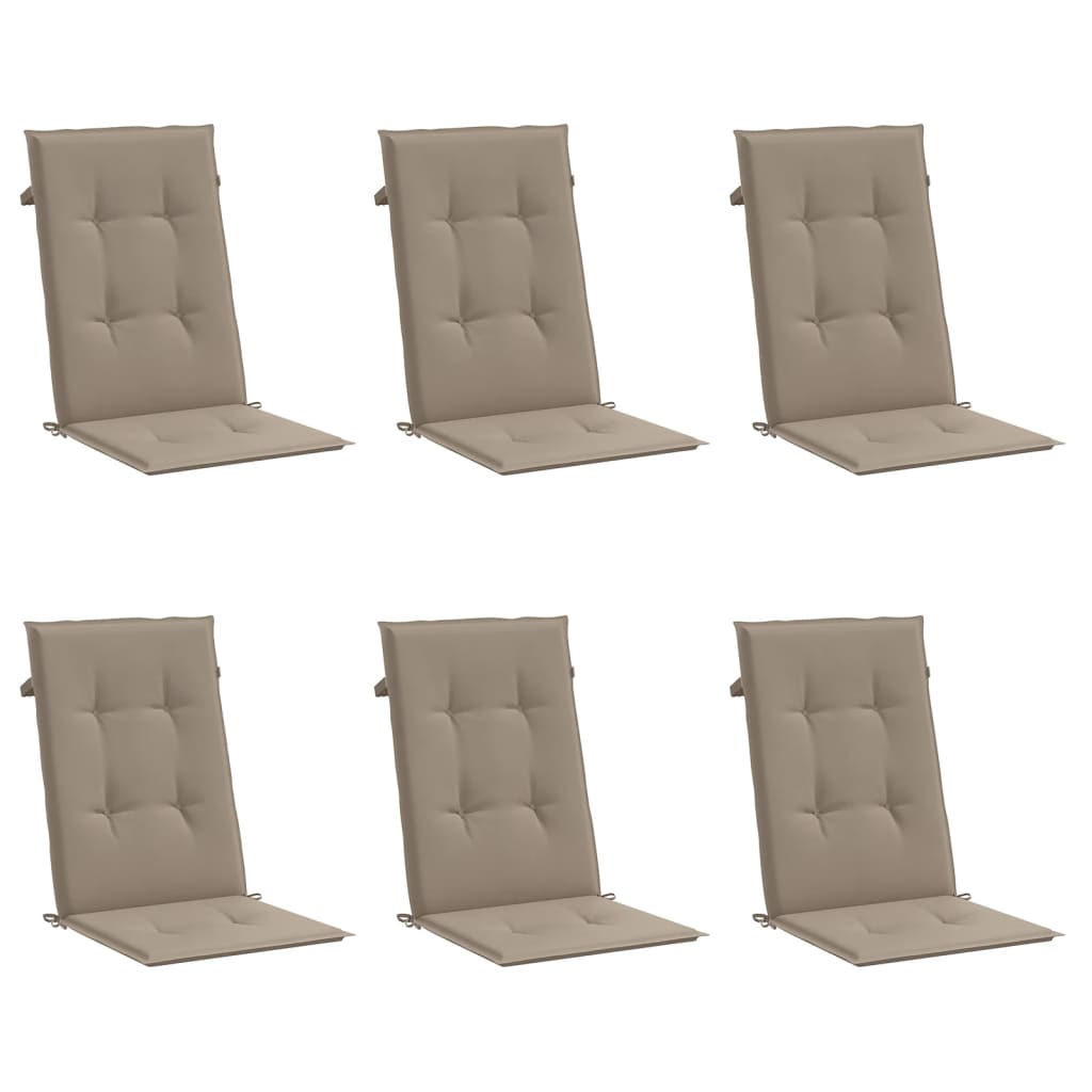 vidaXL Perne scaun spătar înalt 6 buc., gri taupe, 120x50x3 cm, textil vidaXL Perne scaun spătar înalt 6 buc., gri taupe, 120x50x3 cm, textil