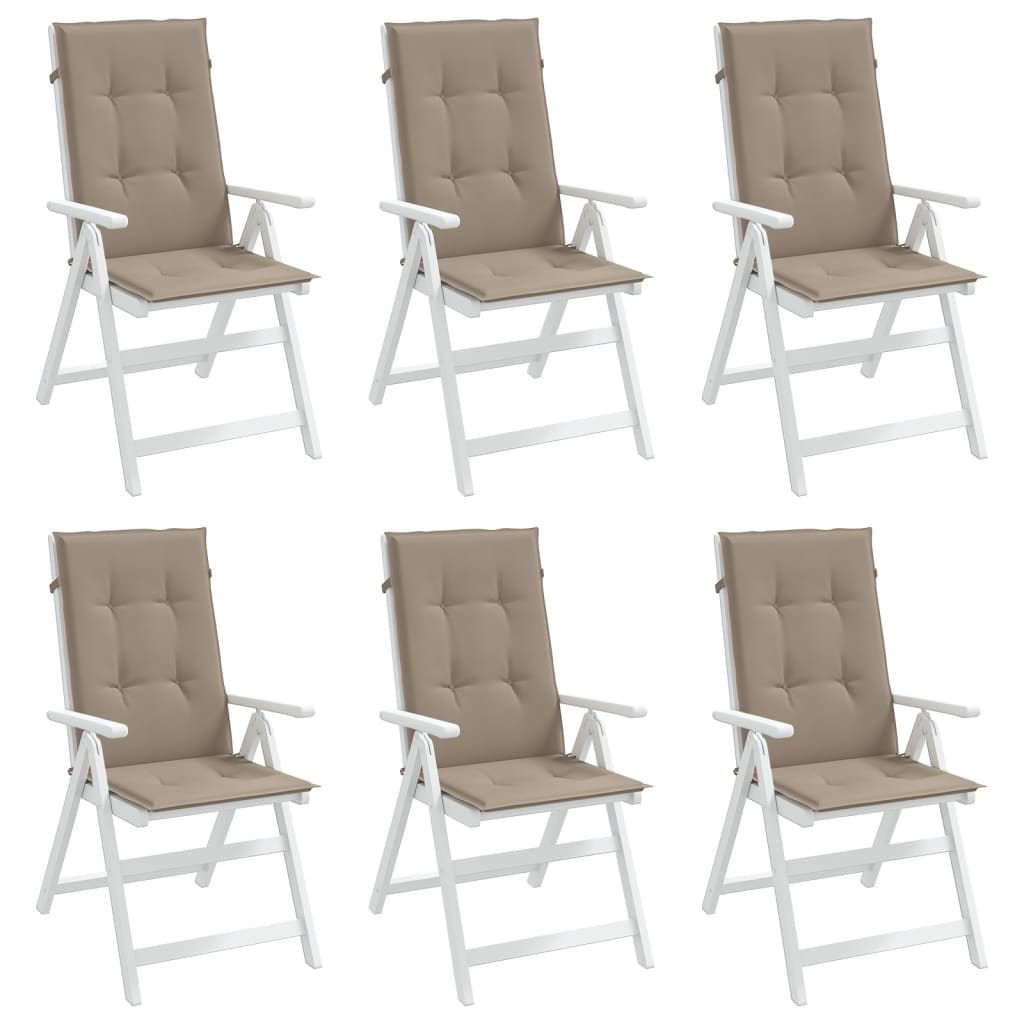 vidaXL Perne scaun spătar înalt 6 buc., gri taupe, 120x50x3 cm, textil vidaXL Perne scaun spătar înalt 6 buc., gri taupe, 120x50x3 cm, textil