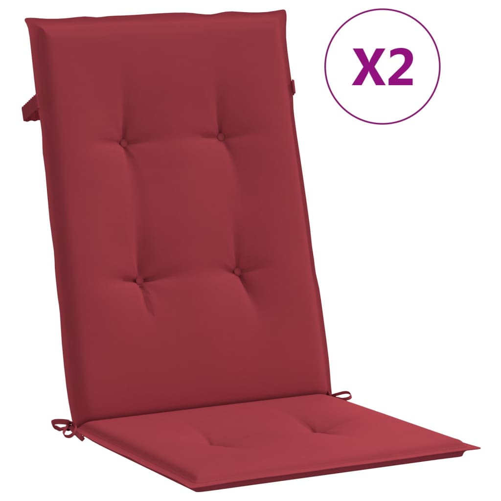 vidaXL Perne scaun cu spătar înalt, 2 buc., roșu, 120x50x3 cm, textil vidaXL Perne scaun cu spătar înalt, 2 buc., roșu, 120x50x3 cm, textil