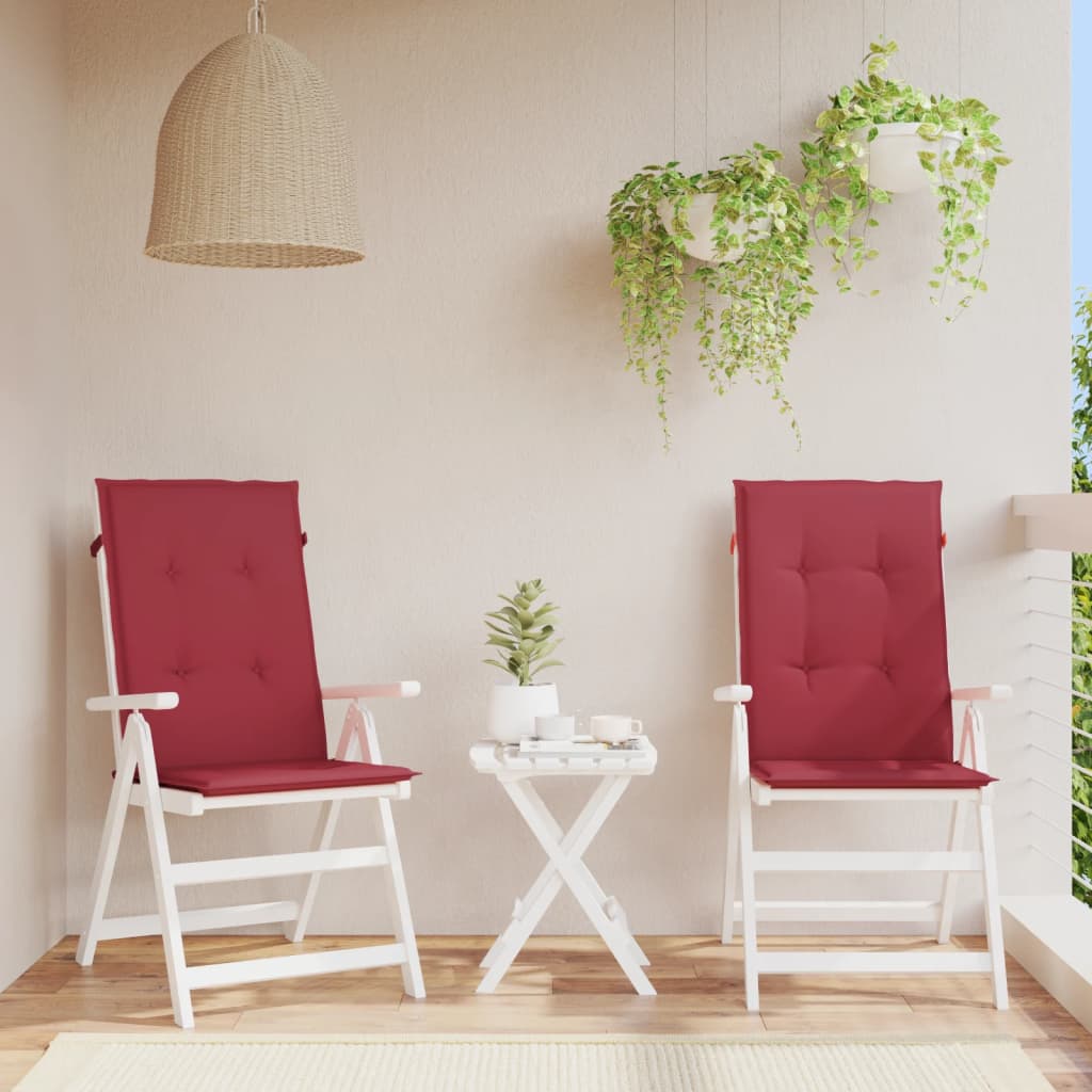 vidaXL Perne scaun cu spătar înalt, 2 buc., roșu, 120x50x3 cm, textil vidaXL Perne scaun cu spătar înalt, 2 buc., roșu, 120x50x3 cm, textil