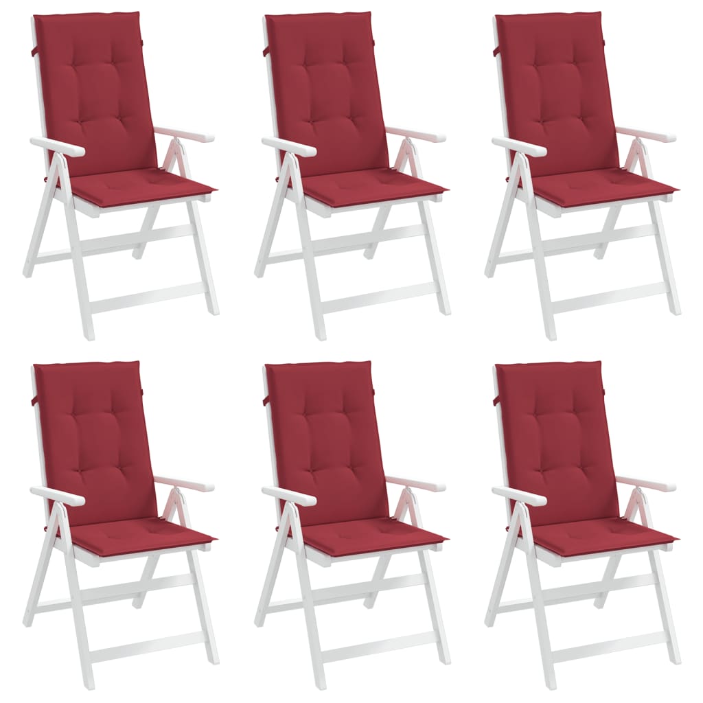 vidaXL Perne scaun cu spătar înalt, 6 buc., roșu, 120x50x3 cm, textil vidaXL Perne scaun cu spătar înalt, 6 buc., roșu, 120x50x3 cm, textil