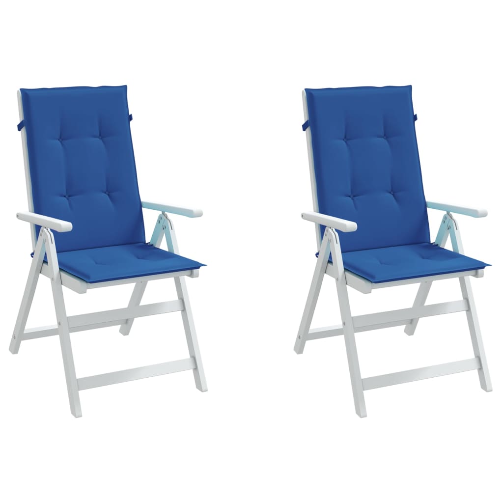 vidaXL Perne scaun spătar înalt, 2 buc., albastru, 120x50x3 cm, textil vidaXL Perne scaun spătar înalt, 2 buc., albastru, 120x50x3 cm, textil