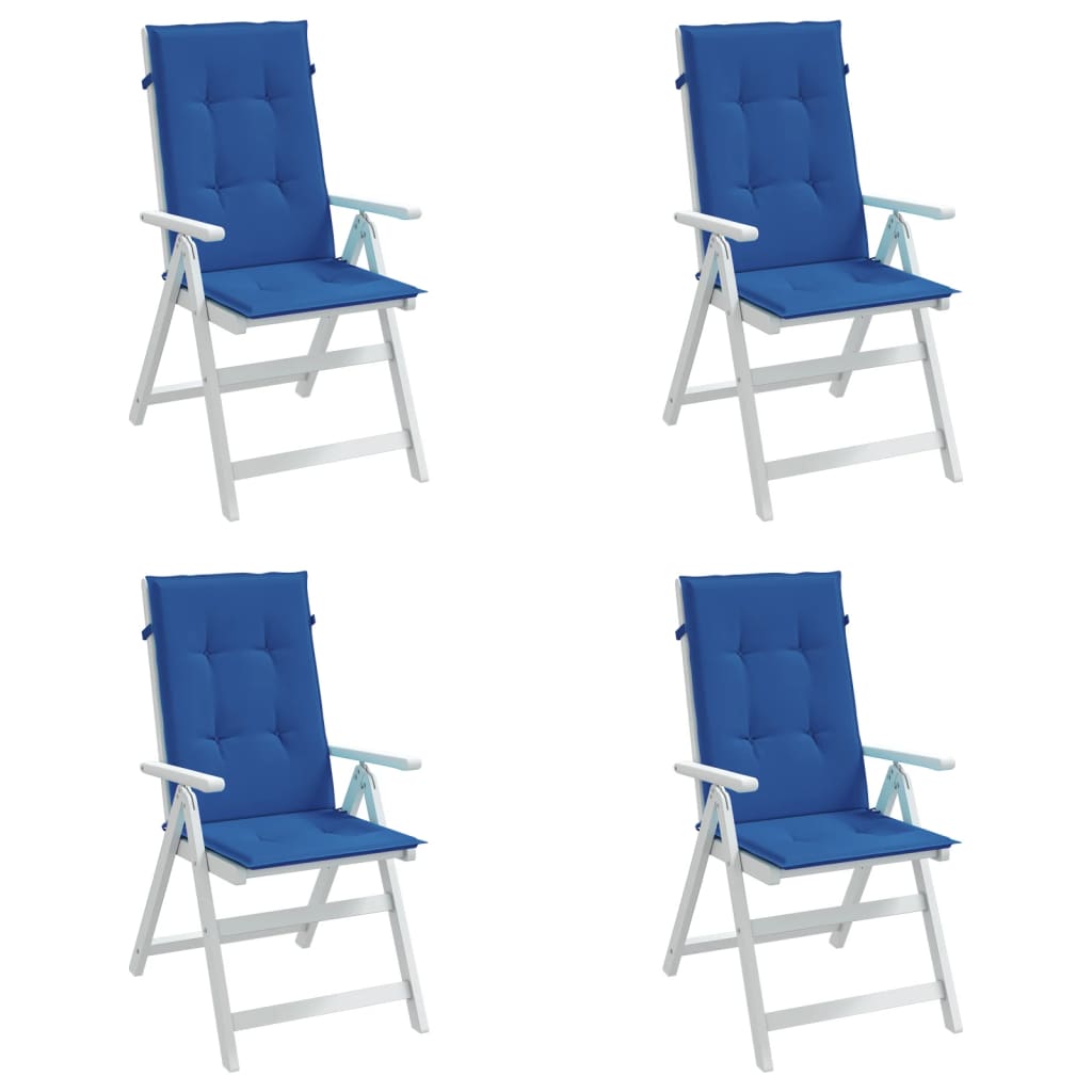 vidaXL Perne scaun spătar înalt, 4 buc., albastru, 120x50x3 cm, textil vidaXL Perne scaun spătar înalt, 4 buc., albastru, 120x50x3 cm, textil