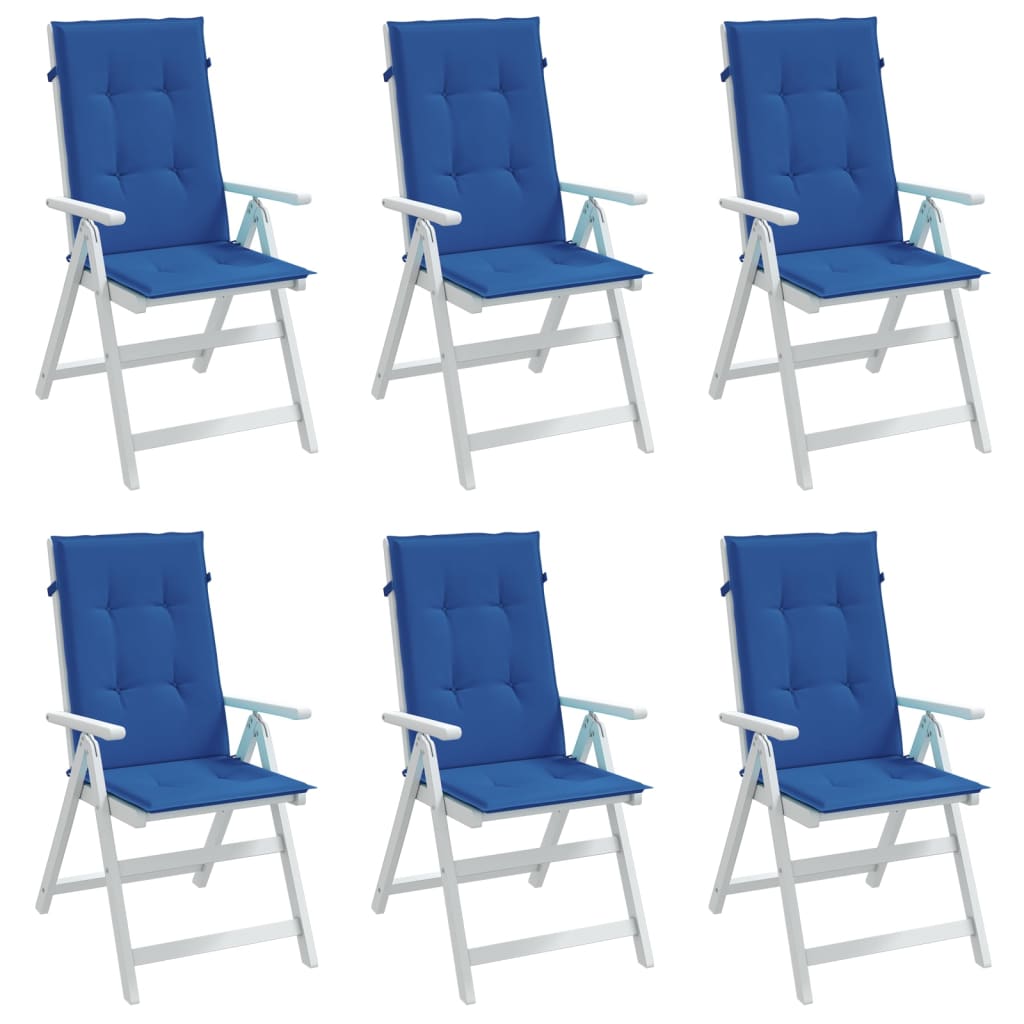 vidaXL Perne scaun spătar înalt, 6 buc., albastru, 120x50x3 cm, textil vidaXL Perne scaun spătar înalt, 6 buc., albastru, 120x50x3 cm, textil