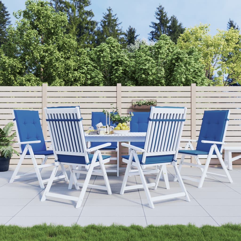 vidaXL Perne scaun spătar înalt, 6 buc., albastru, 120x50x3 cm, textil vidaXL Perne scaun spătar înalt, 6 buc., albastru, 120x50x3 cm, textil
