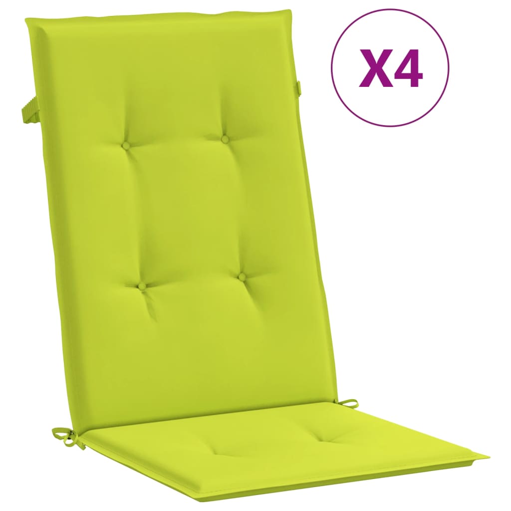vidaXL Perne scaun cu spătar înalt, 4 buc., verde, 120x50x3 cm, textil vidaXL Perne scaun cu spătar înalt, 4 buc., verde, 120x50x3 cm, textil