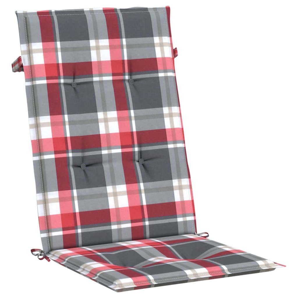 vidaXL Perne scaun spătar înalt 4 buc. roșu carouri 120x50x3 cm textil vidaXL Perne scaun spătar înalt 4 buc. roșu carouri 120x50x3 cm textil